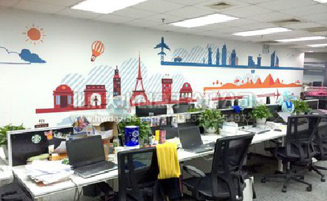 泰州教你设计办公室墙绘的方法。
